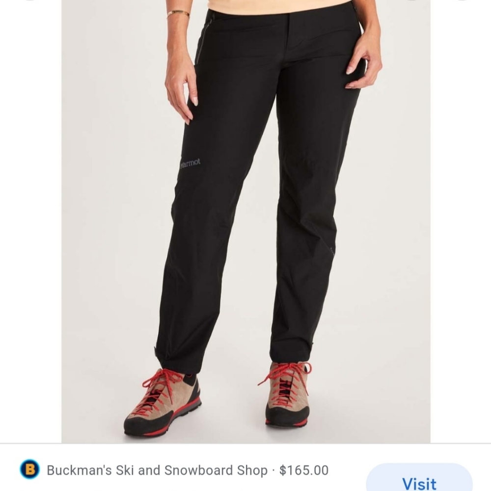 Marmot minimalist pants gortex small black ski